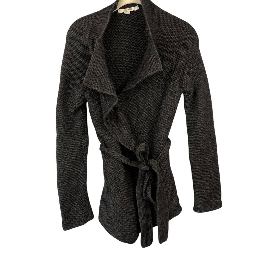 Boden Barcelona Wool Alpaca Blend Dark Gray Wrap Cardigan Size 2 Minimalist